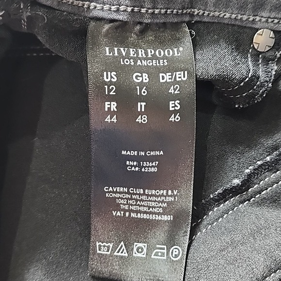 Liverpool Los Angeles (the skinny) Black Stretch Jeans Sz 12x29 - Picture 6 of 7